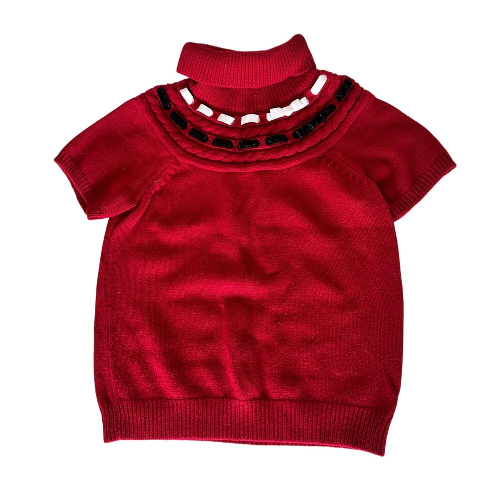 Gymboree Girls' Red Knit Turtleneck Sweatee - Size M (7/8)